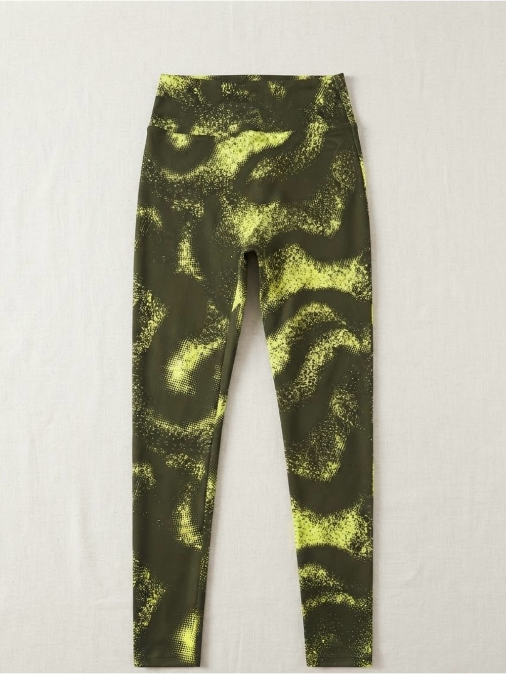 Gymshark Kids Olive and Neon Yellow Active Leggings